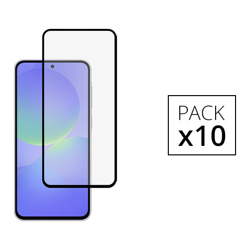 Pack de 10 verres trempes Full Cover pour Galaxy A56/A37/A36/S26 FE/S25 FE/S24 FE, Noir