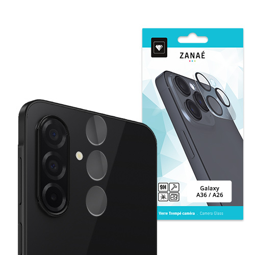 Verre trempe camera bloc pour Galaxy A36 / A26, Transparent