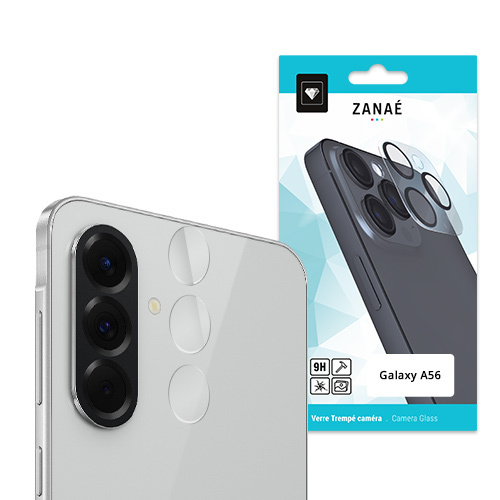 Verre trempe camera bloc pour Galaxy A56, Transparent