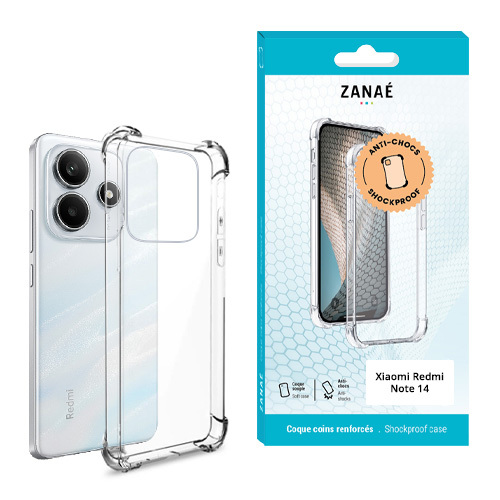 Coque Silicone transparent avec coins renforces pour Redmi note 14 4G, Transparent