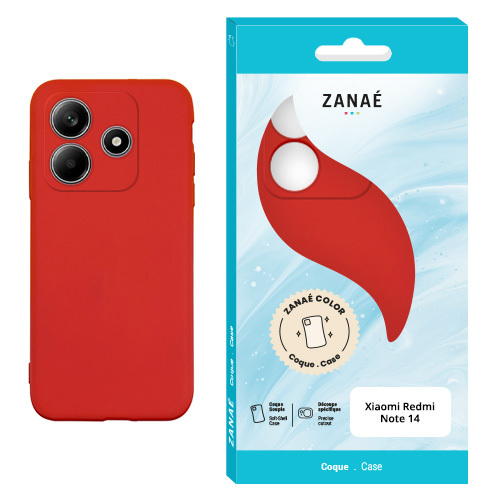 Coque Zanae Color pour Redmi Note 14 4G, Rouge