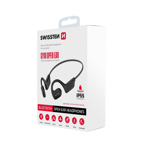 Ecouteurs TWS, GYM OPEN EAR, Swissten, Noir