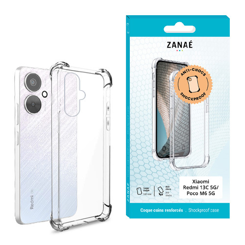 Coque Silicone transparent avec coins renforces pour Redmi 13C 5G / Poco M6 5G, Transparent