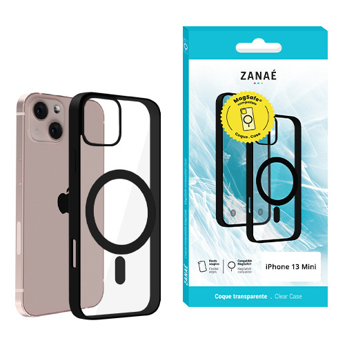 Coque Aura MagSafe pour iPhone 13 mini /12 mini, Noir
