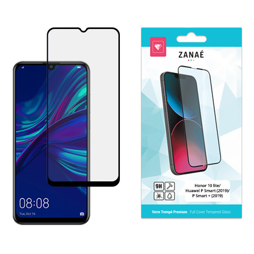 Verre trempe Full Cover pour Honor 10 lite / Huawei P Smart (2019) / Huawei P Smart + (2019), Noir