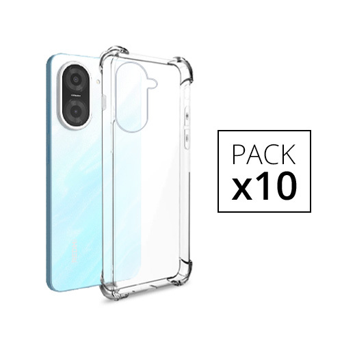 Pack de 10 Coques silicones avec coins renforces pour Redmi A5 4G, Transparent