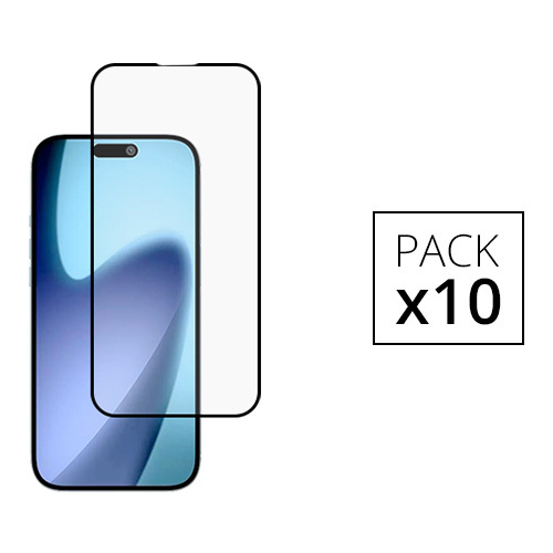 Pack de 10 verres trempes Full Cover pour iPhone Air, Noir