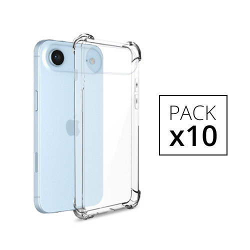 Pack de 10 Coques silicones avec coins renforces pour iPhone Air, Transparent