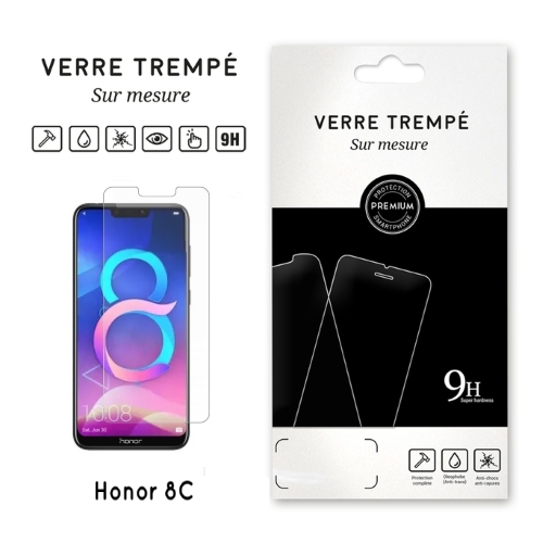 Verre trempe pour Honor 8C, Transparent