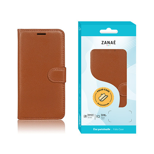 Etui Portefeuille Zanae pour Redmi 15C, marron