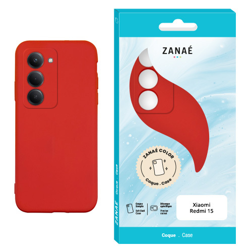 Coque Zanae Color pour Redmi 15, rouge