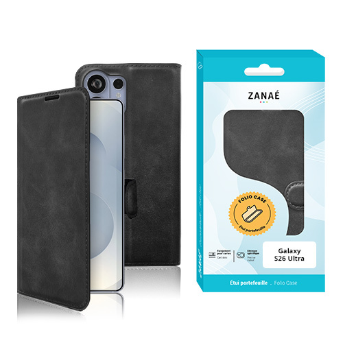 Portefeuille Zanae Columbia pour Galaxy S26 Ultra, noir