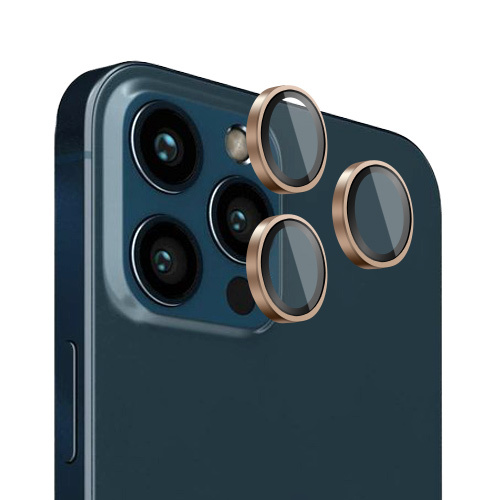 Verres Camera Metalliques Or pour iPhone 12 Pro / iPhone 11 Pro / iPhone 11 Pro Max