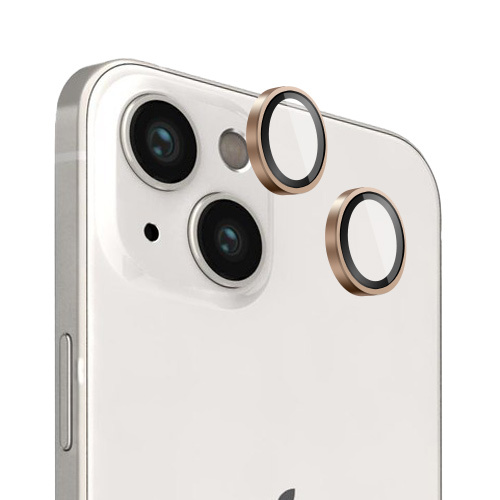 Verres Camera Metalliques Or pour iPhone 13 / iPhone 13 mini