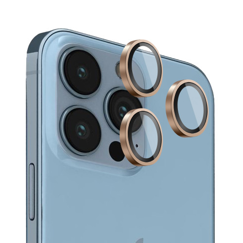 Verres Camera Metalliques Or pour iPhone 13 Pro / iPhone 13 Pro Max