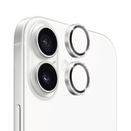 Verres Camera pailletes Argent pour iPhone 17