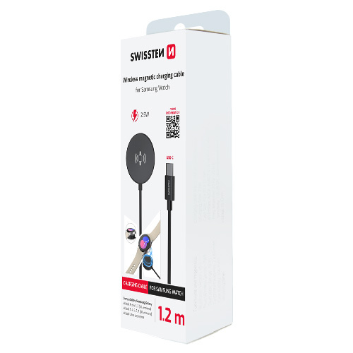 Cable, USB-C > Galaxy Watch, 1.2m, Swissten, Noir