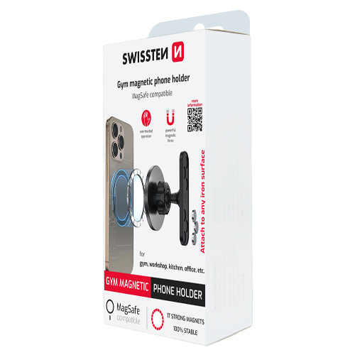 Support pour surface metallique, MagSafe, Swissten, Noir