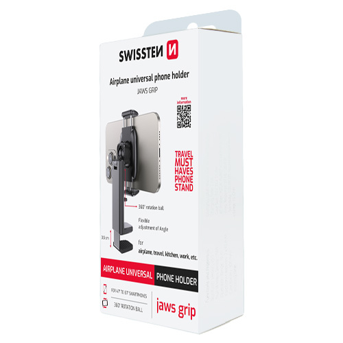 Support smartphone rotatif, fixation Jaws Grip, Swissten