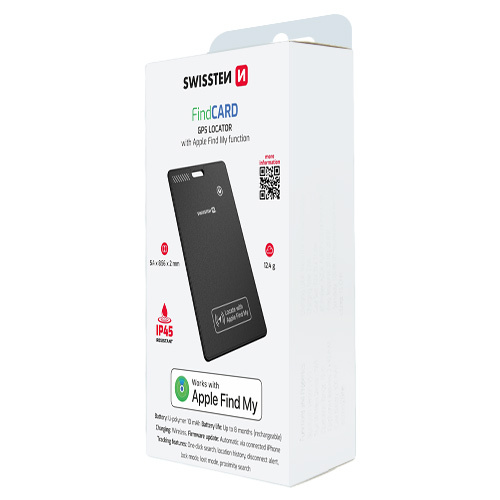 Smart Card, compatible Apple Find My, Swissten, Noir