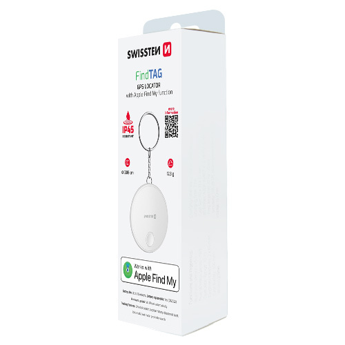 Smart Tag, compatible Apple Find My, Swissten, Blanc