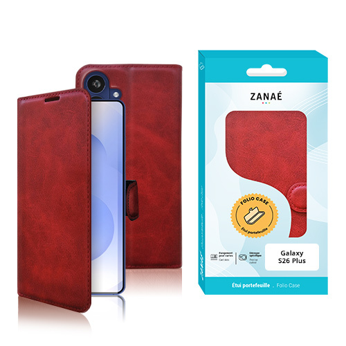 Portefeuille Zanae Columbia pour Galaxy S26 Plus, rouge