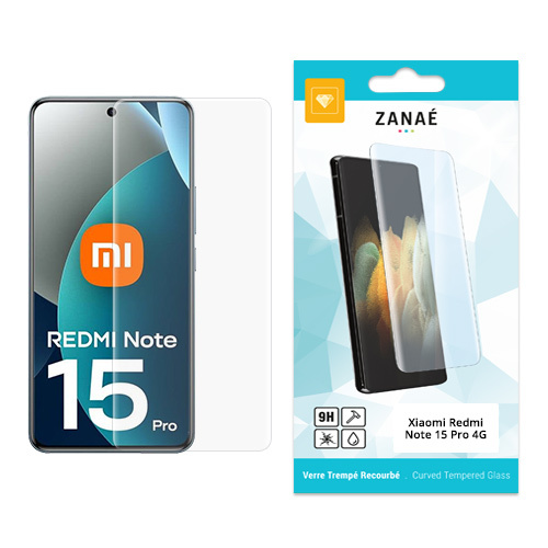 Verre trempe recourbe pour Redmi Note 15 Pro 4G, transparent