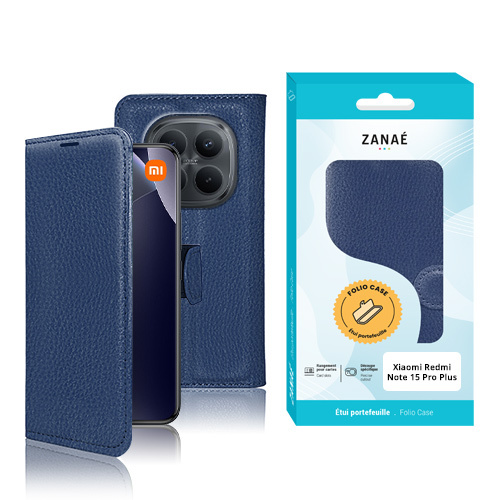 Etui Portefeuille Zanae pour Redmi Note 15 Pro Plus / Poco M8 Pro 5G, marine