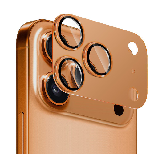 Plaque de protection pour camera iPhone 17 Pro Max, metal Orange
