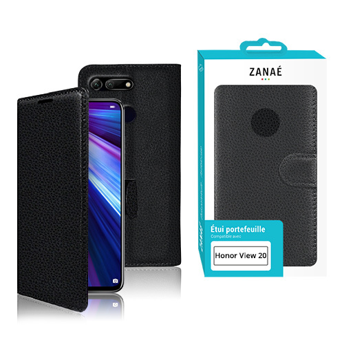 Etui Portefeuille Zanae pour Honor View 20, Noir