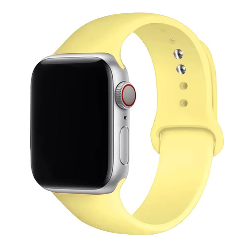 Bracelet en silicone pour Apple Watch 42/44, Jaune Pastel