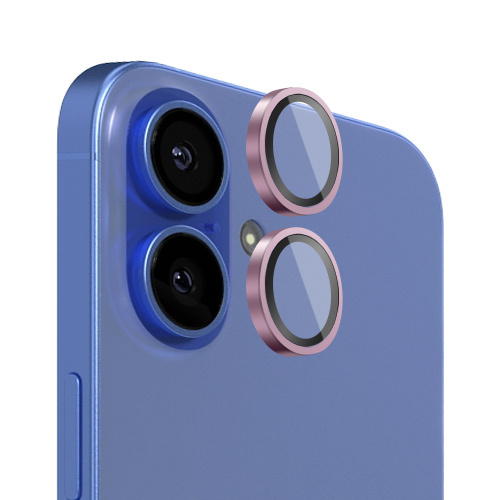 Verres Camera Metalliques Rose pour iPhone 16 / iPhone 16 Plus