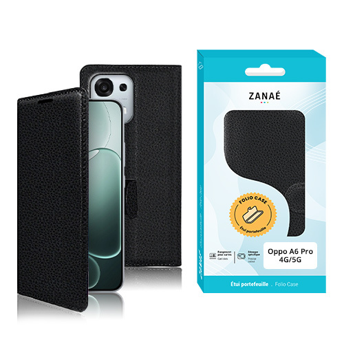 Etui Portefeuille Zanae pour Oppo A6 Pro 4G / A6 Pro 5G, noir