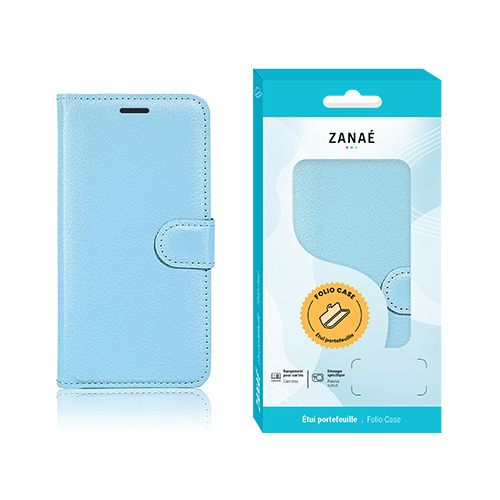 Etui Portefeuille Zanae pour Redmi Note 15 Pro 4G, bleu clair