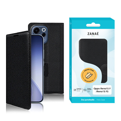 Etui Portefeuille Zanae pour Reno15 F/Reno15 FS, noir