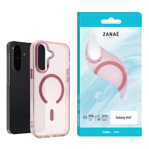 Coque Glow MagSafe pour Galaxy A37, Rose