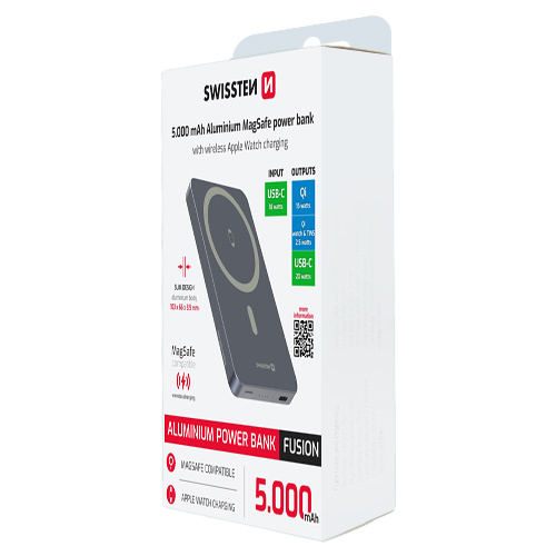 Batterie 5000mAh, MagSafe, Aluminium, Swissten, Silver
