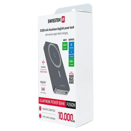 Batterie 10000mAh, MagSafe, Aluminium, Swissten, Silver