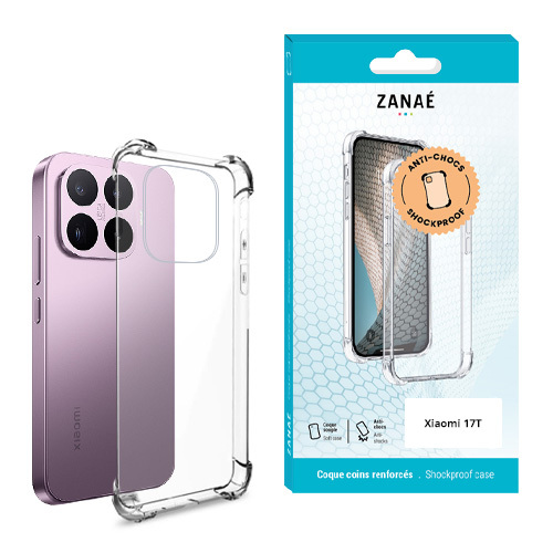 Coque Silicone transparent avec coins renforces pour Xiaomi 17T, transparent