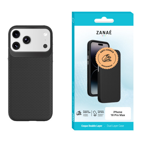 Double Layer pour iPhone 18 Pro Max, Noir