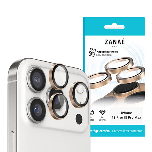 Verres Camera Metalliques Or pour iPhone 18 Pro/ 18 Pro Max