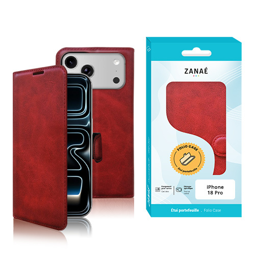 Portefeuille Zanae Columbia pour iPhone 18 Pro, Rouge