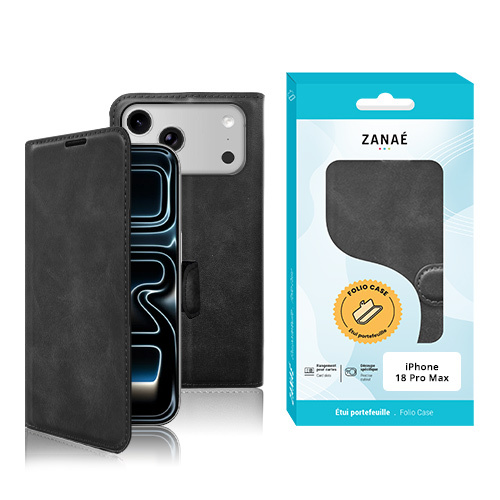 Portefeuille Zanae Columbia pour iPhone 18 Pro Max, Noir