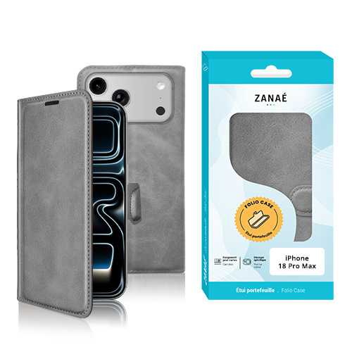Portefeuille Zanae Columbia pour iPhone 18 Pro Max, Gris