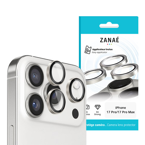 Verres Camera Metalliques Argent pour iPhone 17 Pro/ 17 Pro Max