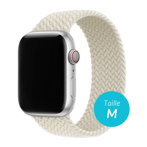 Bracelet – Nylon pour Apple Watch 42 / 44 / 45mm, Beige (Taille M)