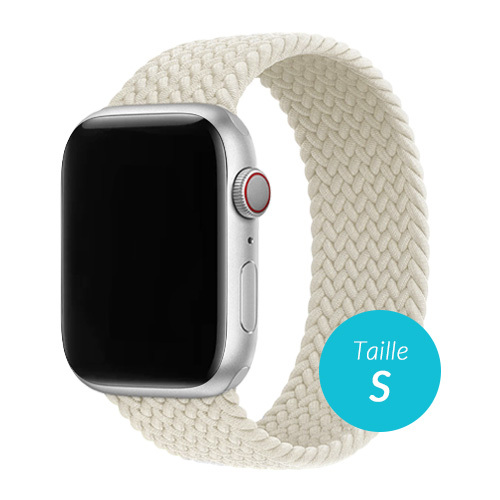 Bracelet – Nylon pour Apple Watch 38 / 40 / 41mm, Beige (Taille S)
