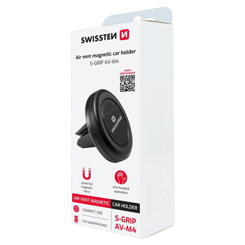 Support smartphone pour voiture, S-GRIP AV-M4, fixation ventilation, Swissten