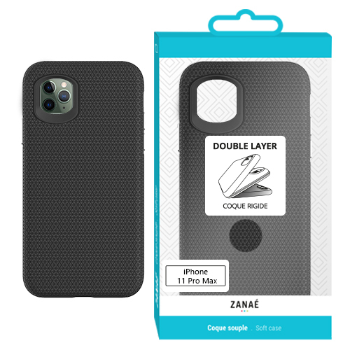 Coque Double Layer pour Apple iPhone 11 Pro Max, Noir
