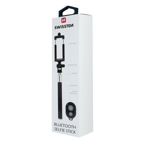 Perche a Selfie Swissten (Bluetooth), Noir